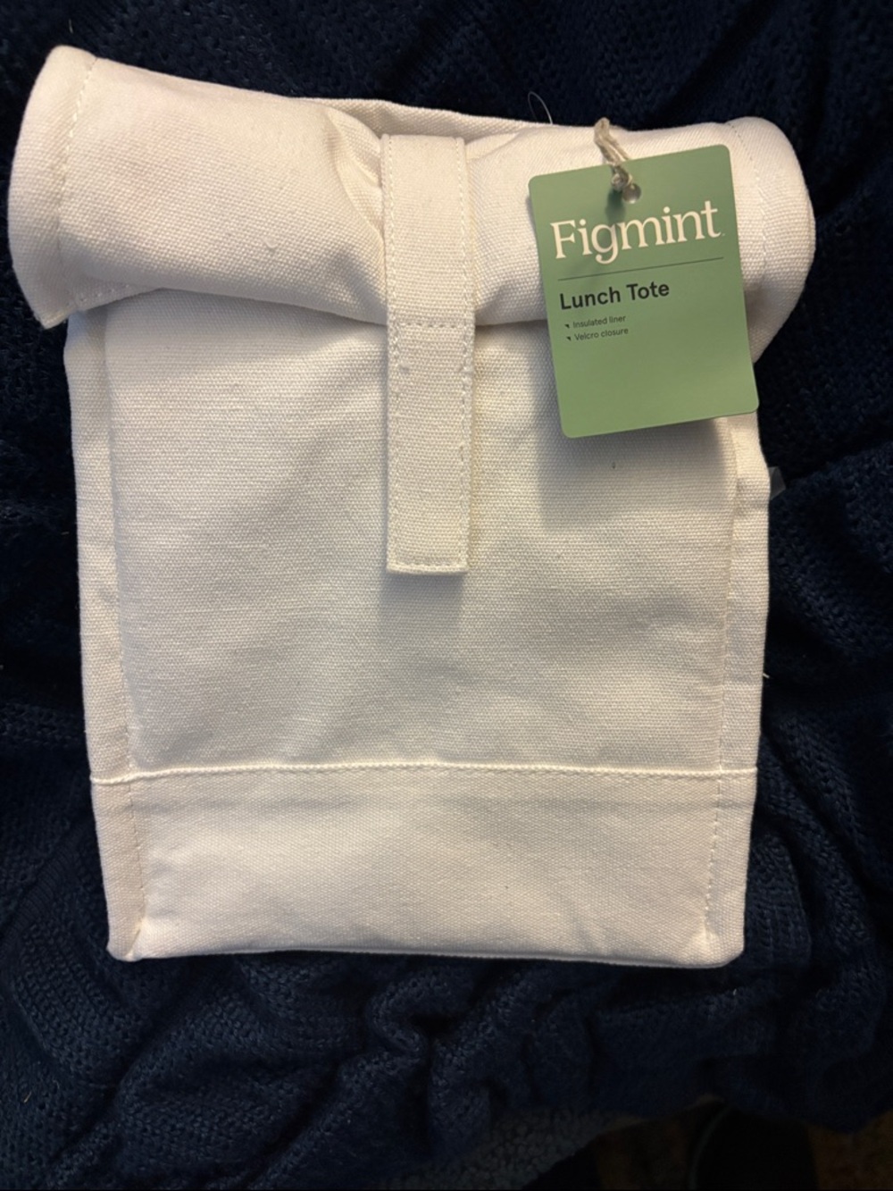 Figmint White Canvas Lunch Tote